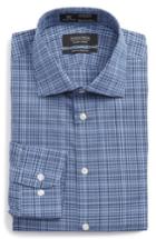 Men's Nordstrom Men's Shop Smartcare(tm) Extra Trim Fit Check Dress Shirt .5 - 32/33 - Blue