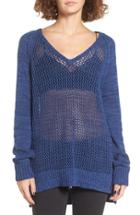 Women's Roxy Open Knit Cotton Pullover - Blue