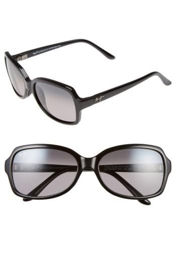 Women's Maui Jim Cloud Break 56mm Polarizedplus2 Sunglasses - Neutral Grey/ Gloss Black