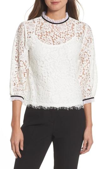 Women's Velvet By Graham & Spencer Lace Blouse - Ivory