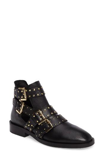 Women's Topshop Ark Studded Buckle Bootie .5us / 36eu - Black