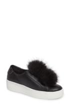 Women's Steve Madden Breeze Faux Fur Pom Sneaker .5 M - Black