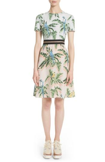 Women's Stella Mccartney Bird Of Paradise Silk Crepe De Chine Dress Us / 48 It - Blue