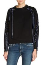 Women's Maje Lace-up Sweatshirt - Black