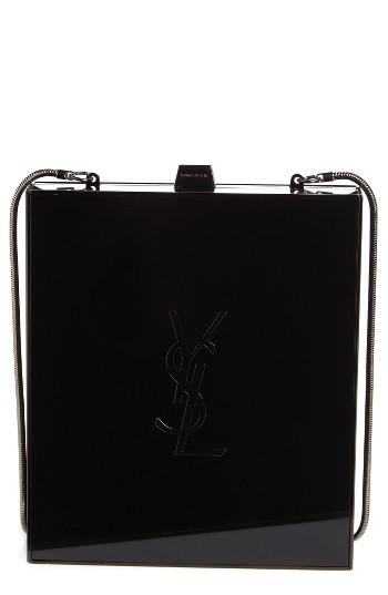 Saint Laurent Tuxedo Plexiglass Clutch - Black