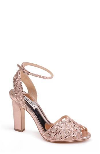 Women's Badgley Mischka Hart Crystal Embellished Sandal .5 M - Metallic