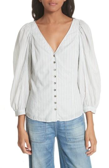 Women's La Vie Rebecca Taylor Mixed Stripe Top - White