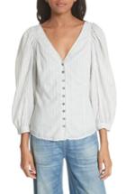 Women's La Vie Rebecca Taylor Mixed Stripe Top - White