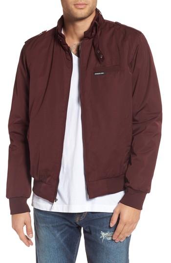 Men's Members Only Twill Iconic Jacket, Size - Burgundy