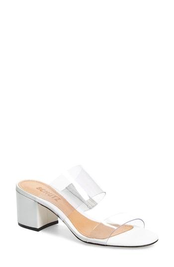 Women's Schutz Victorie Slide Sandal M - White