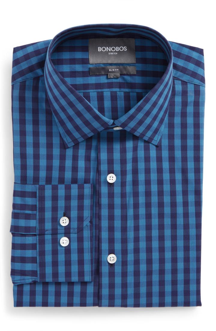 Men's Bonobos Slim Fit Stretch Check Dress Shirt