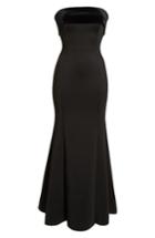 Women's Eliza J Strapless Satin Back Crepe Trumpet Gown - Black