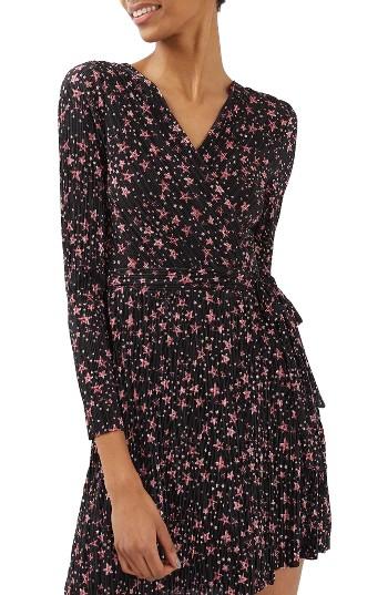 Women's Topshop Star Plisse Wrap Dress