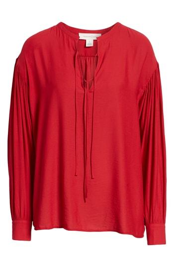 Women's Treasure & Bond Tie Front Shirt, Size - Red