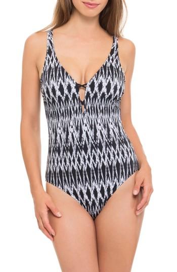 Women's Profile By Gottex Plunge One-piece Swimsuit - Black