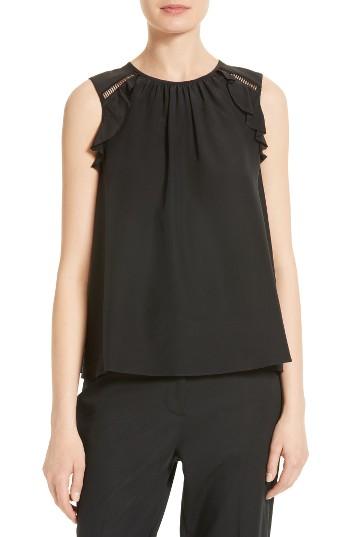 Women's Kate Spade New York Ruffle Shoulder Silk Top