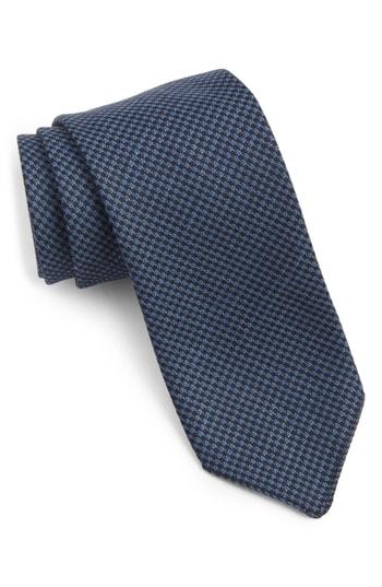 Men's Boss Grid Wool & Linen Tie, Size - Blue