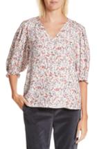 Women's Rebecca Taylor Lyra Floral Silk Top - Ivory