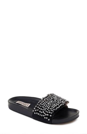 Women's Badgley Mischka Horton Crystal Embellished Sandal M - Black