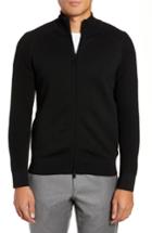 Men's Z Zegna Trim Fit Wool Zip Cardigan - Black