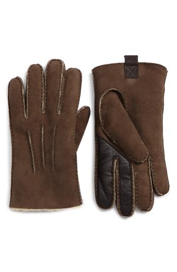 Men's Ugg Smart Sheepskin Shearling Leather Gloves - Beige