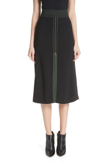 Women's Burberry Churn A-line Midi Skirt Us / 40 It - Black