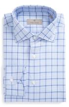 Men's Canali Regular Fit Plaid Dress Shirt - Blue