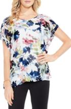 Women's Vince Camuto Garden Expressions Cap Sleeve Crepe Blouse