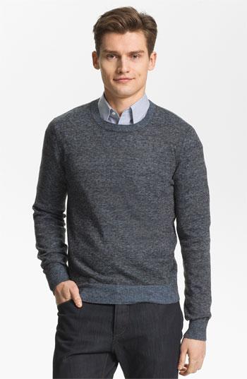 Theory 'riland Cp. Orb' Crewneck Linen Blend Sweater Light Kezar Multi