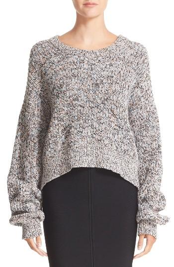 Women's T By Alexander Wang Crop Cotton Sweater - Blue