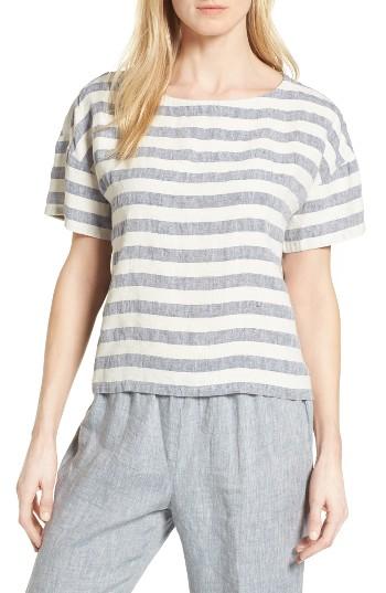Women's Eileen Fisher Stripe Organic Linen & Silk Top