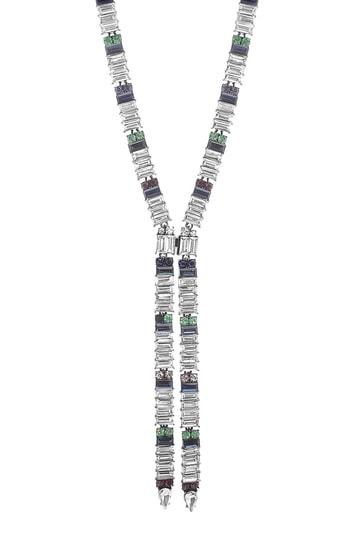 Women's Steve Madden Casted Baguette Stone Dangling Necklace