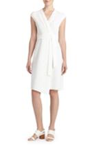 Women's Lafayette 148 New York 'grayson' Mixed Media Faux Wrap Dress
