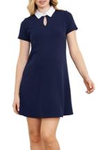 Women's Maternal America Contrast Collar Maternity Dress
