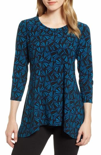 Women's Anne Klein Josephine Print High/low Top - Blue