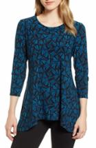 Women's Anne Klein Josephine Print High/low Top - Blue