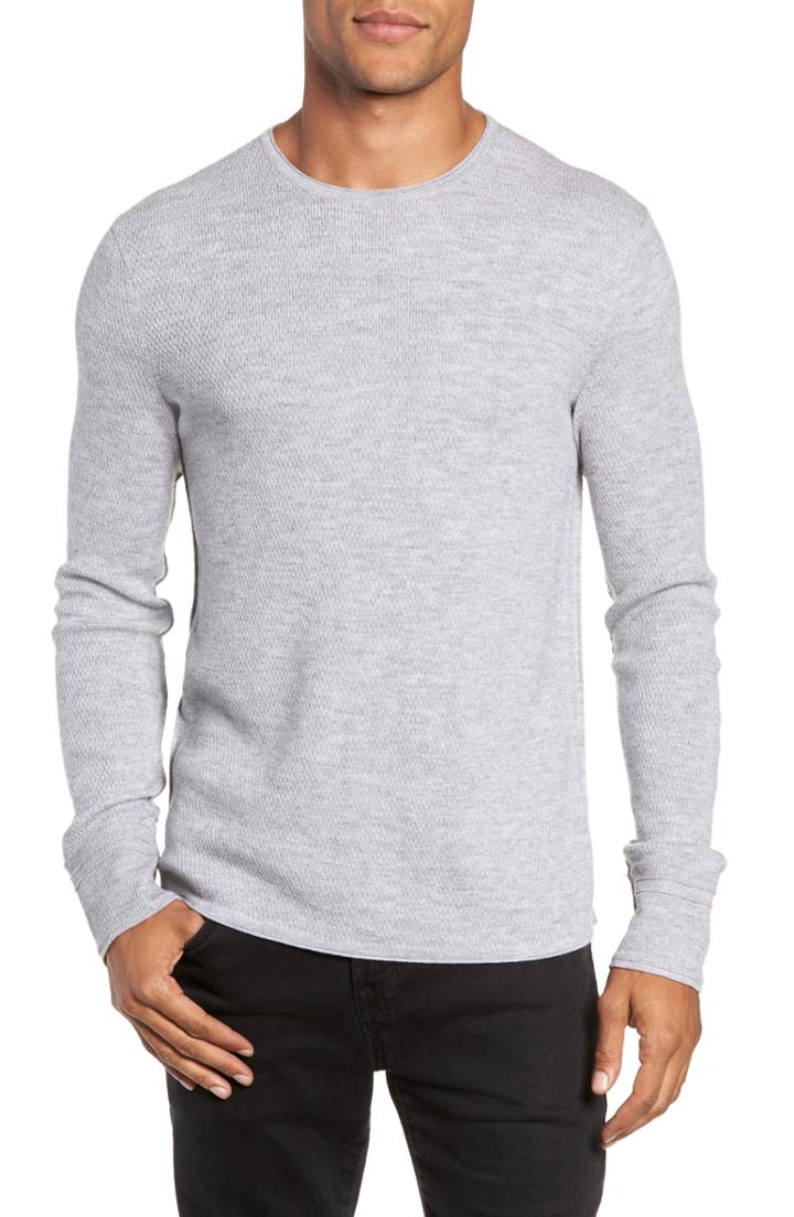 Men's Rag & Bone Gregory Merino Wool Blend Crewneck Sweater - Grey