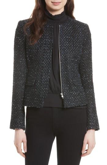 Women's Helene Berman Ribbon Yarn Collarless Jacket