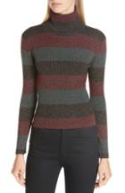 Women's A.l.c. Mariel Metallic Stripe Turtleneck Sweater - Black
