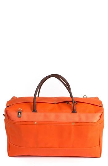 Men's Wood & Faulk Grand Tourer Waxed Canvas Duffel Bag - Orange