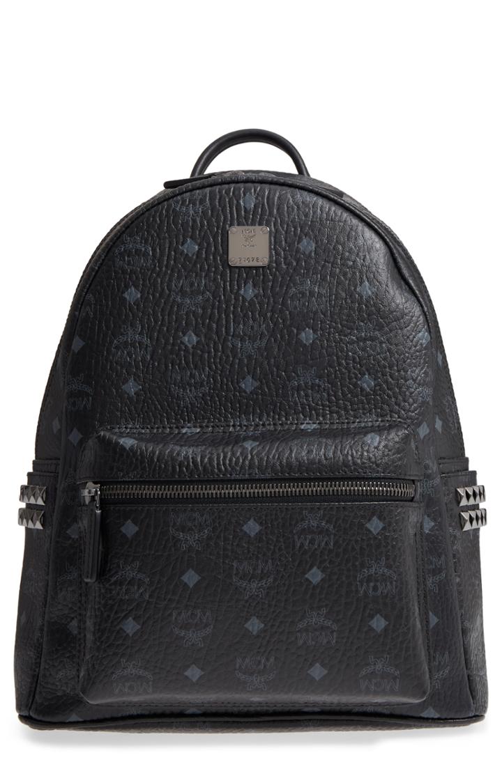 Mcm Medium Stark Side Stud Coated Canvas Backpack -