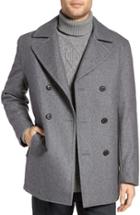 Men's Michael Kors Wool Blend Double Breasted Peacoat, Size - Grey