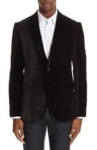 Men's Emporio Armani G-line Trim Fit Velvet Blazer Us / 50 Eu R - Black