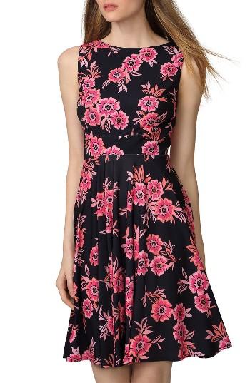 Women's Donna Morgan Floral Jersey Fit & Flare Dress