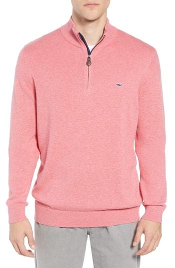 Men's Vineyard Vines Palm Beach Quarter-zip Sweater - Red