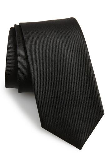 Men's The Tie Bar Solid Silk Tie, Size X-long X-long - Black