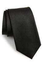 Men's The Tie Bar Solid Silk Tie, Size X-long X-long - Black