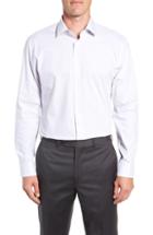 Men's Nordstrom Men's Shop Tech-smart Trim Fit Stretch Stripe Dress Shirt .5 - 34/35 - Grey
