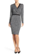 Women's Adrianna Papell Knit Faux Wrap Dress - Grey