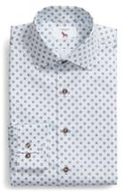 Men's Lorenzo Uomo Trim Fit Floral Print Dress Shirt .5 - 34 - Blue